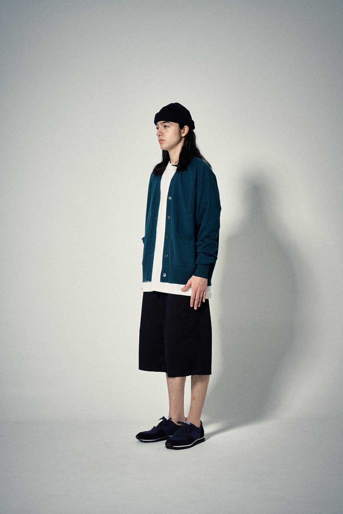 히즈핸더(HISHANDER) WHOLEGARMENT CARDIGAN [Blue Green]