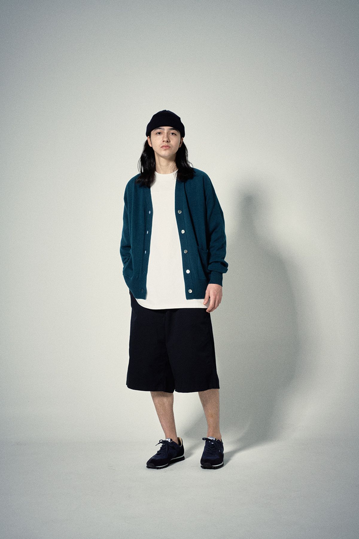 히즈핸더(HISHANDER) WHOLEGARMENT CARDIGAN [Blue Green]
