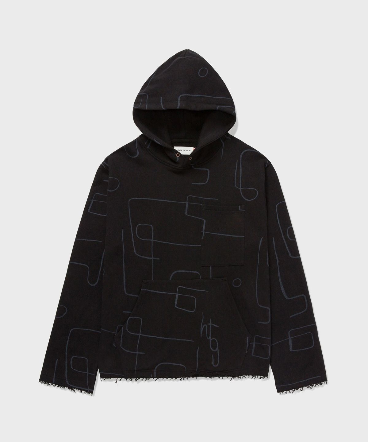 아너 더 기프트(HONOR THE GIFT) (M) 노벨티 프린트 테리 후디 블랙 NOVELTY PRINTED TERRY HOODIE BLACK