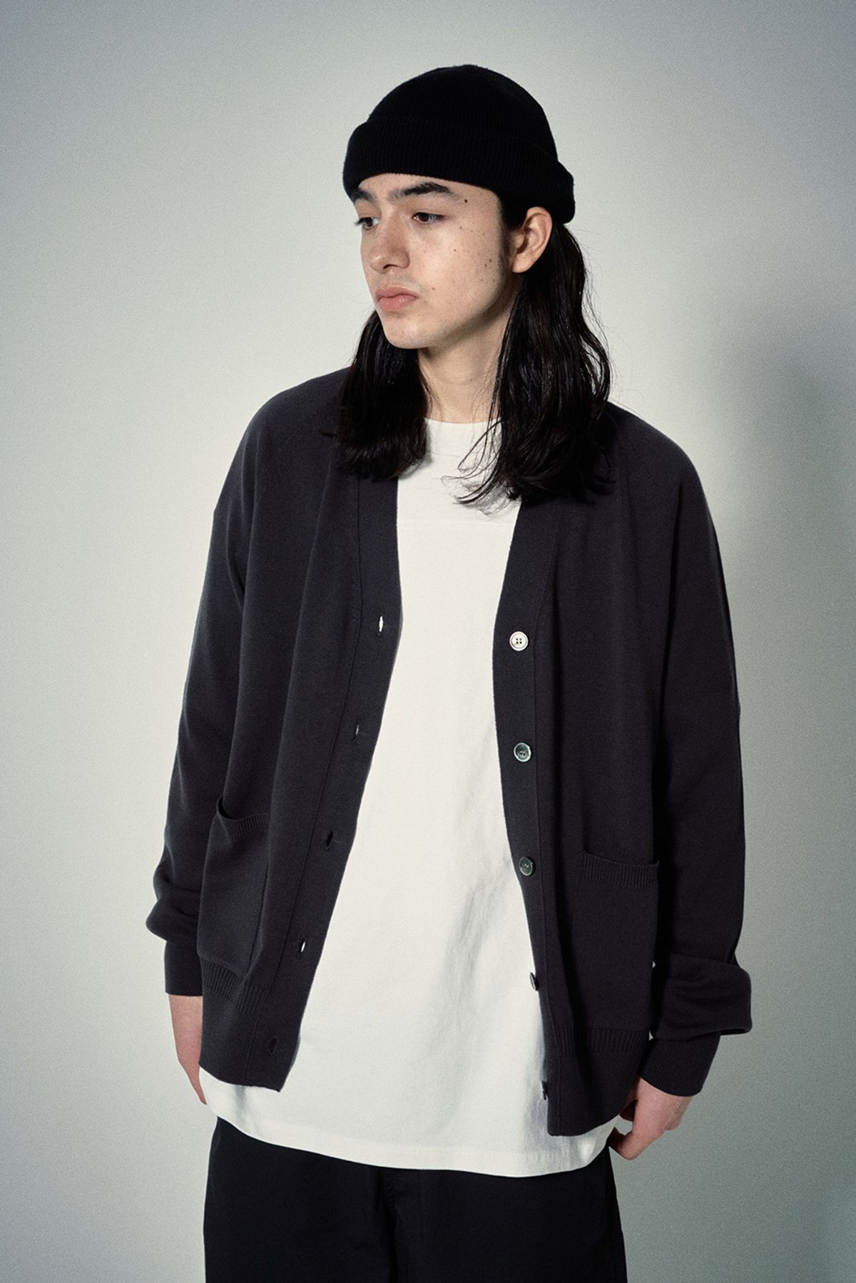 히즈핸더(HISHANDER) WHOLEGARMENT CARDIGAN [Grey]