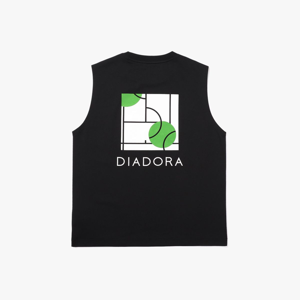 디아도라(diadora) AIRTEX 테니스 볼 그래픽 슬리브리스 BLACK