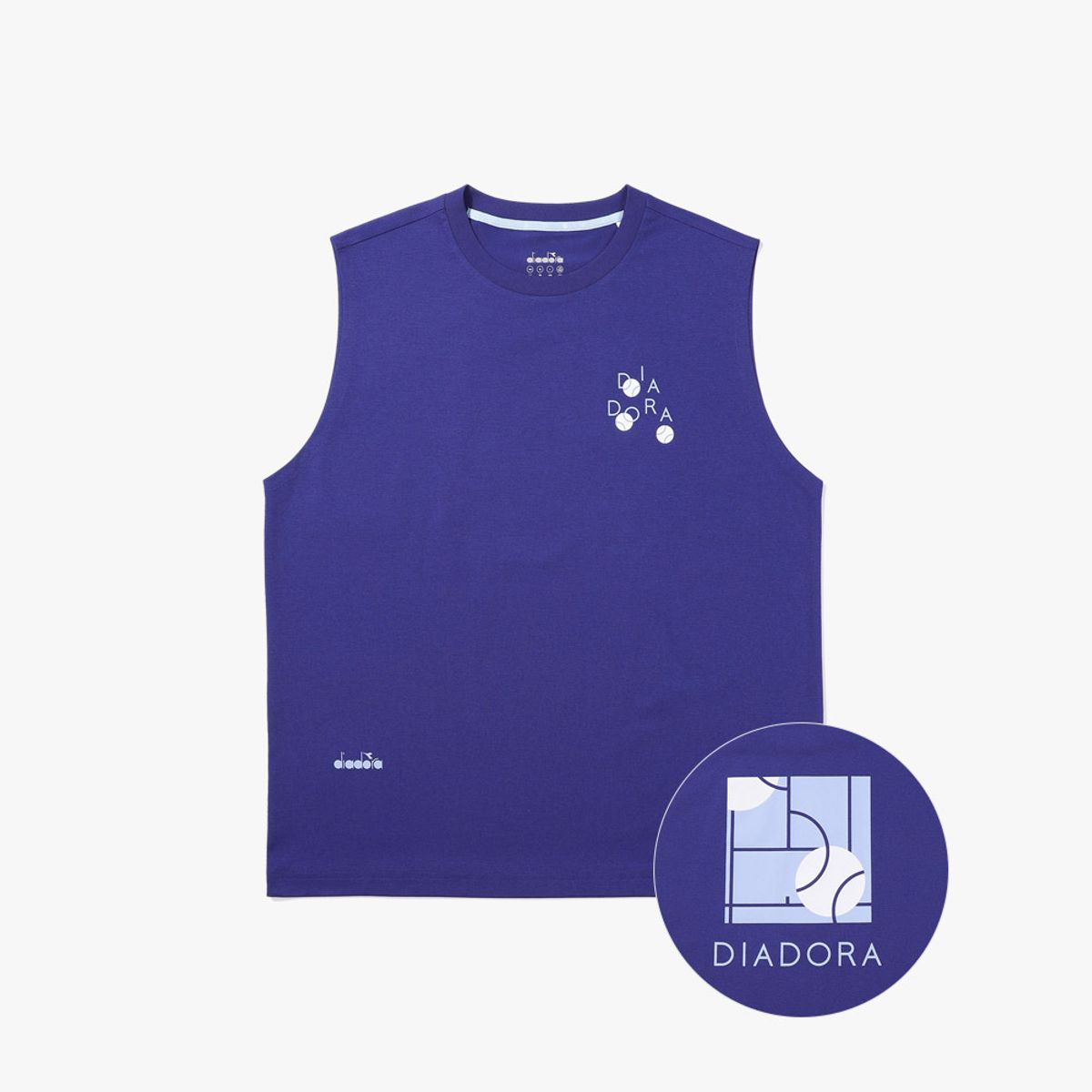 디아도라(diadora) AIRTEX 테니스 볼 그래픽 슬리브리스 BLUE
