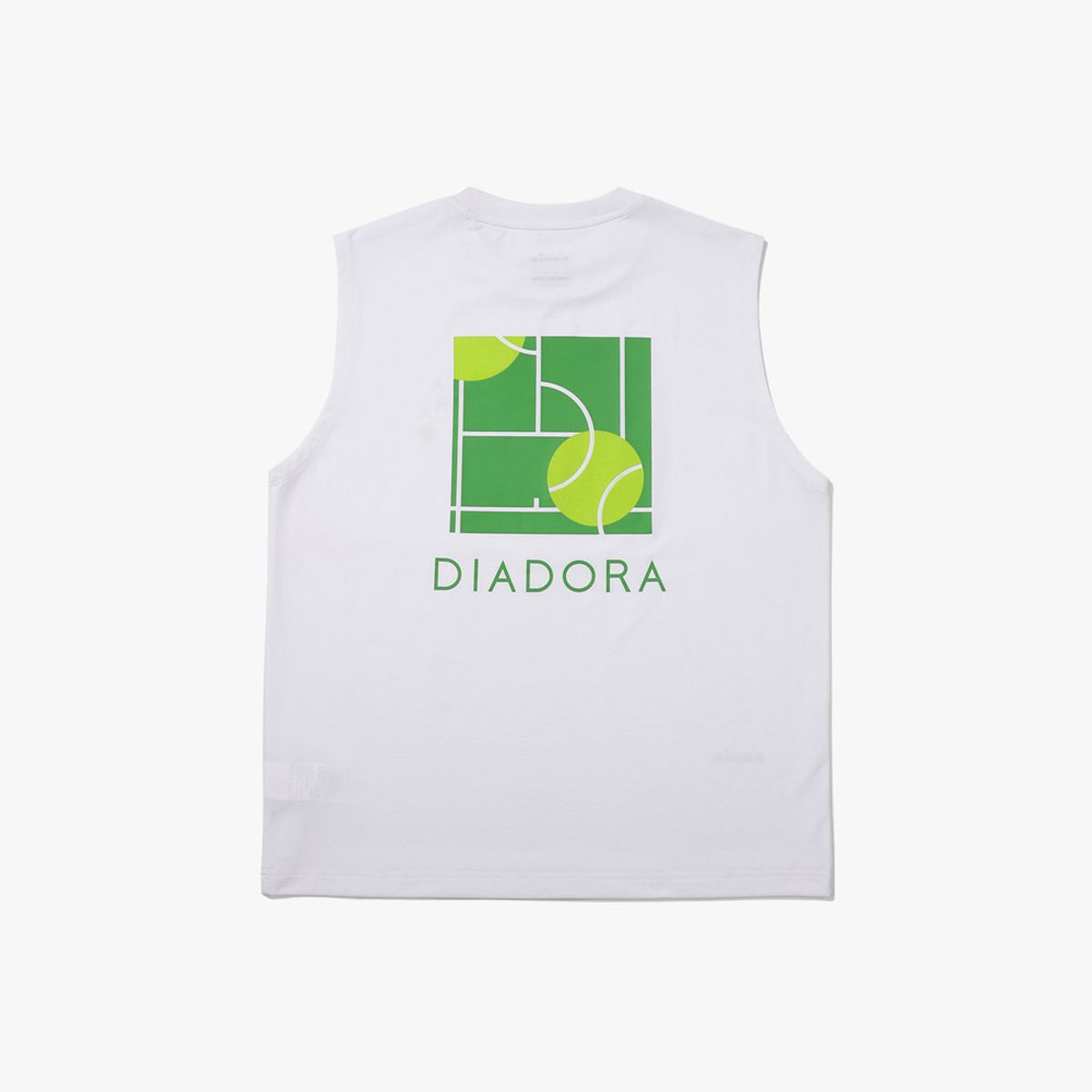 디아도라(diadora) AIRTEX 테니스 볼 그래픽 슬리브리스 WHITE