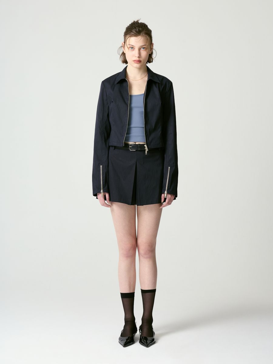 ★送料・関税込★GLOWNY★UNIFORM CROP SHIRT JACKET★ MUSINSA公式 | GLOWNY UNIFORM CROP SHIRT JACKET (NAVY)