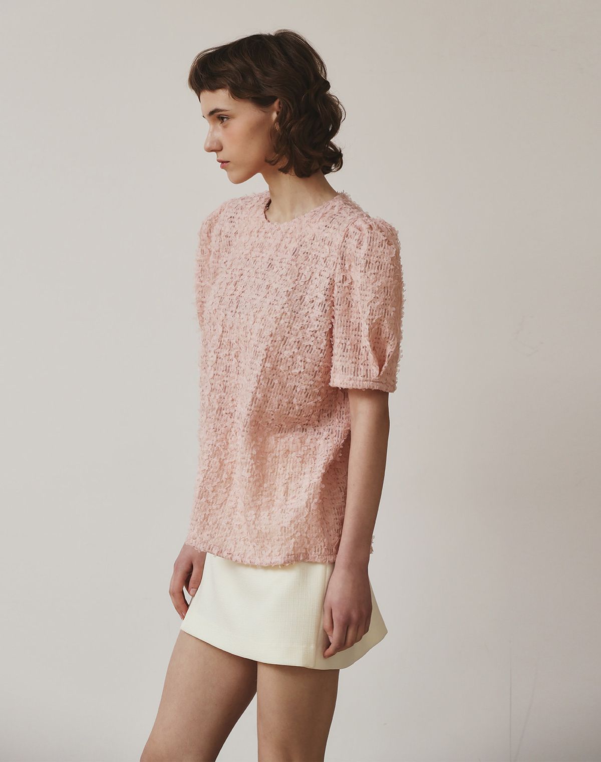 지에마르(GIEMAR) FLOWER BLOUSE IVORY/BLACK/PINK