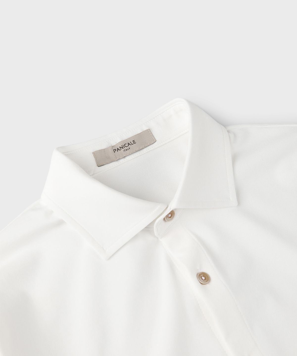 빠니깔레(PANICALE) 화이트 소프트 저지 오픈 셔츠