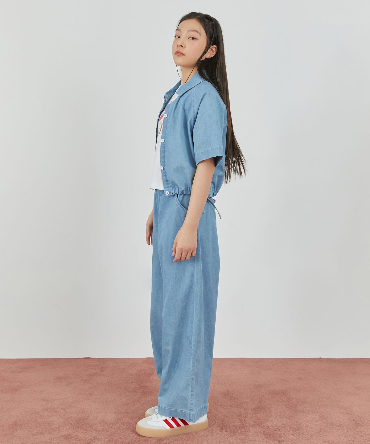 아이엠아이(IAMI) KK45372 주니어 데님라이크 카라티셔츠