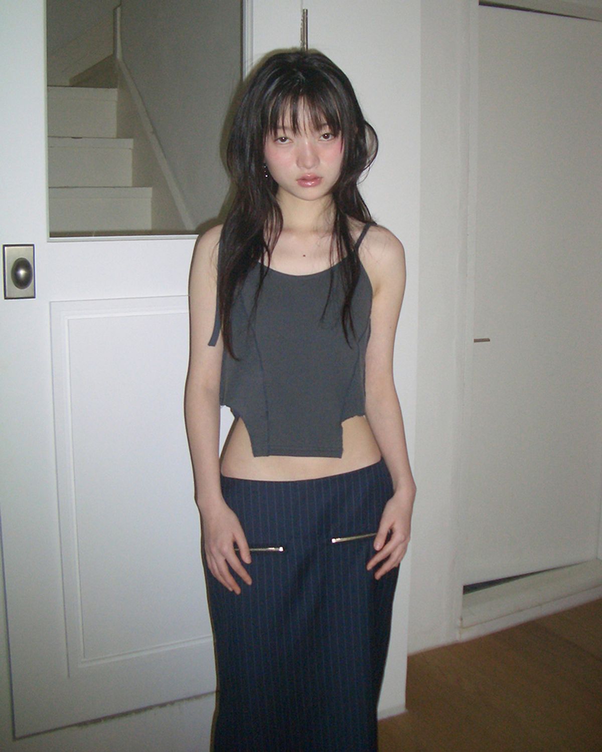 데어드(DARED) ASYMMETRIC STRAP BIKINI SLEEVELESS IN CHARCOAL