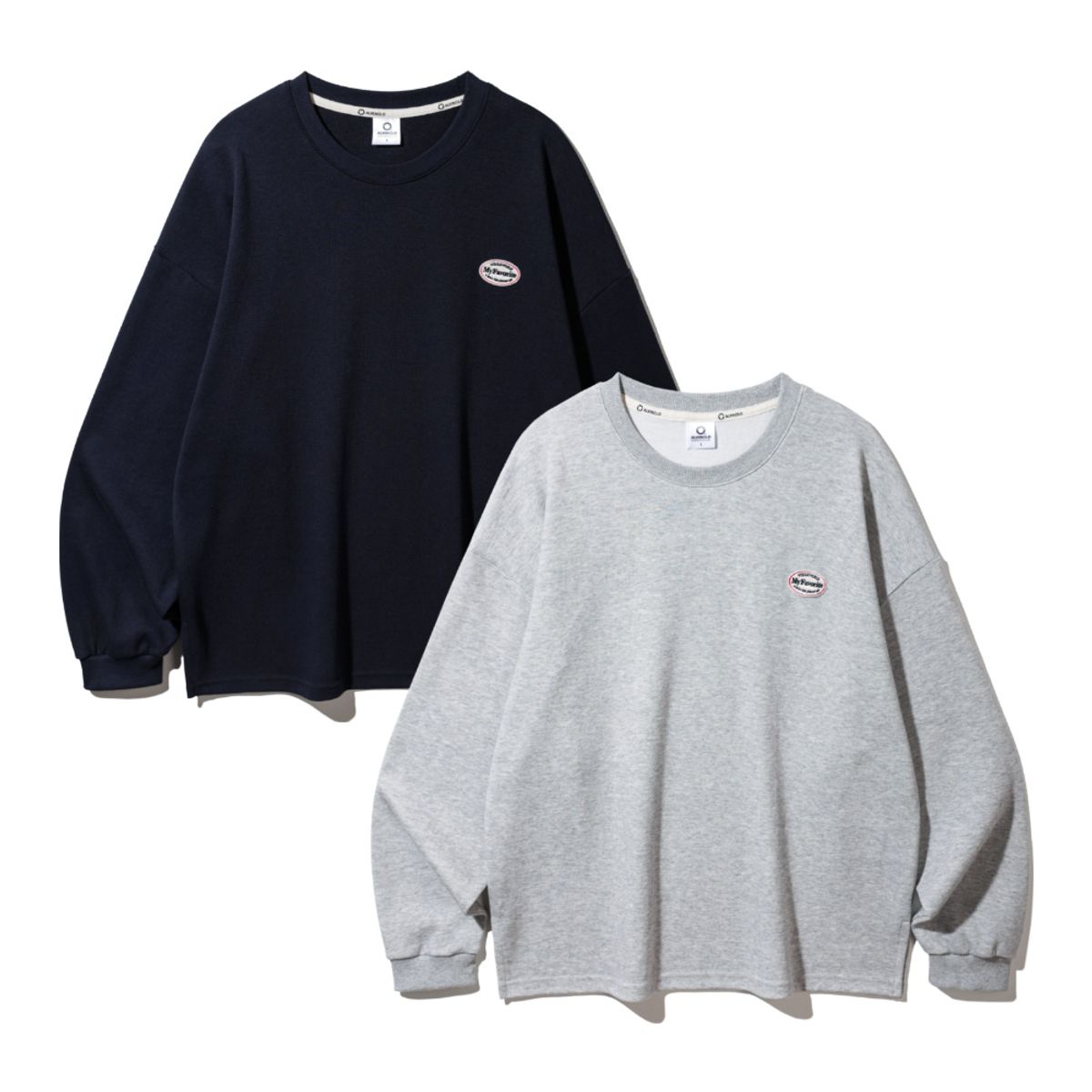 앨빈클로(ALVINCLO) [2PACK] 와펜 오버핏 긴팔티셔츠 2종 패키지 (7 COLOR)