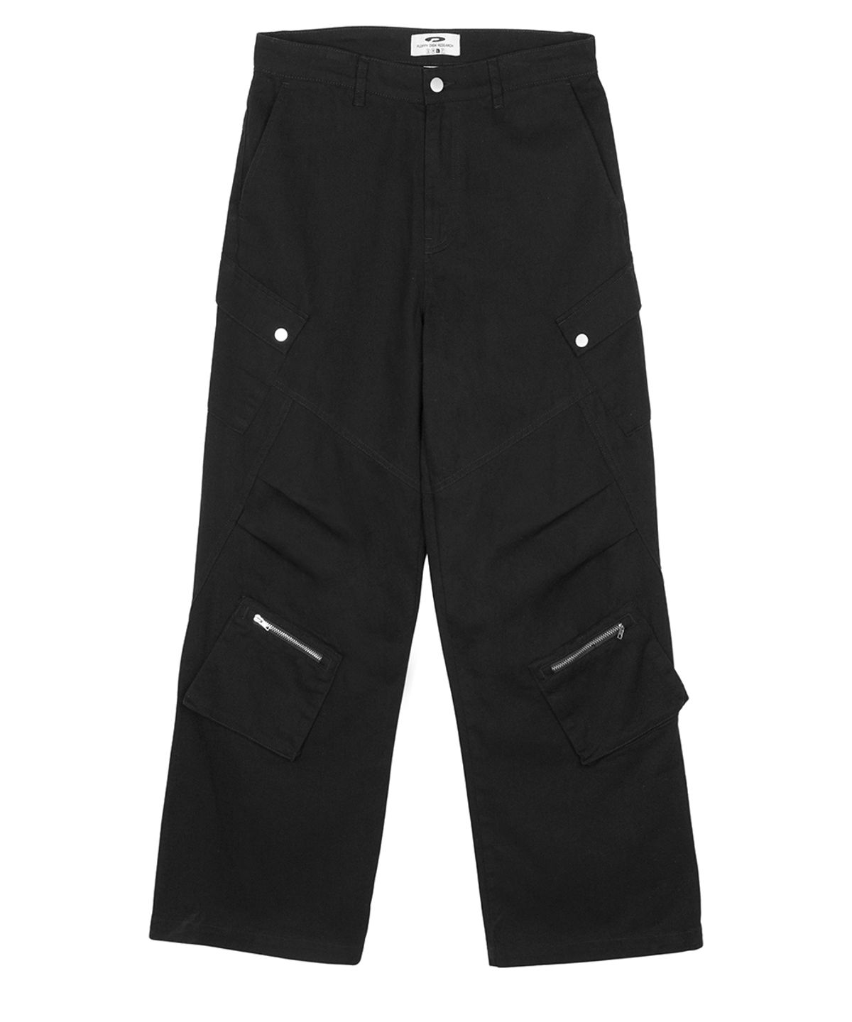 에프디알(FDR) Slant Pleats Multi Cargo Pants_Black