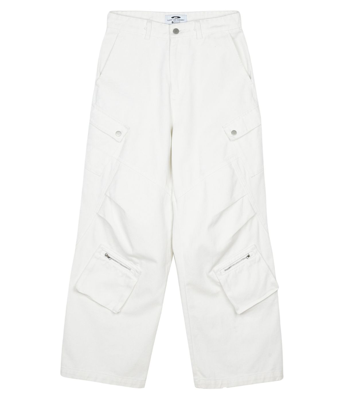 에프디알(FDR) Slant Pleats Multi Cargo Pants_White