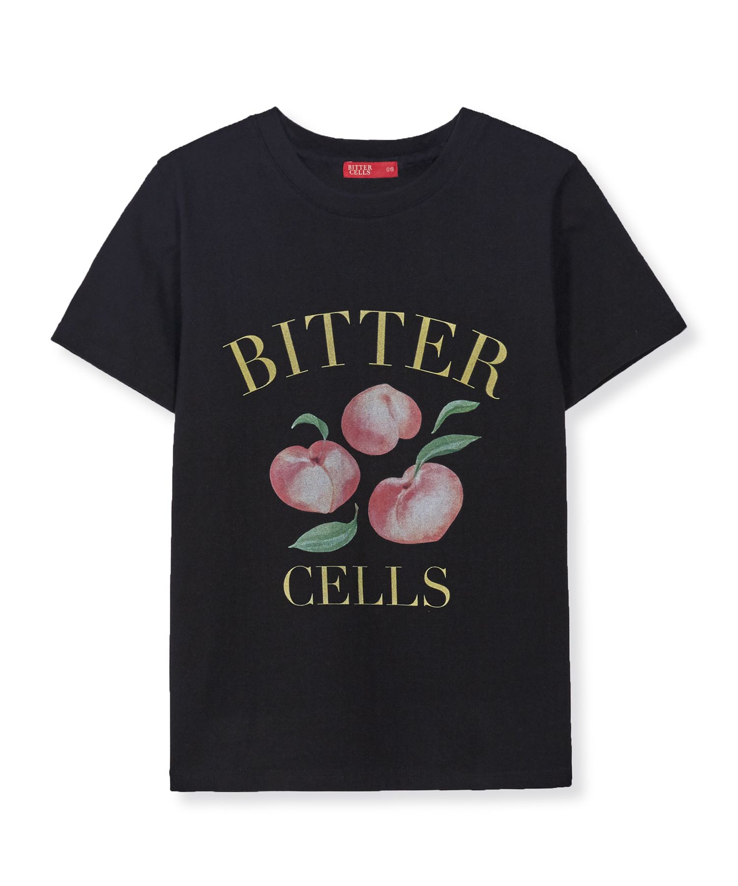 MUSINSA | BITTERCELLS Flat Peach T-Shirt-Black