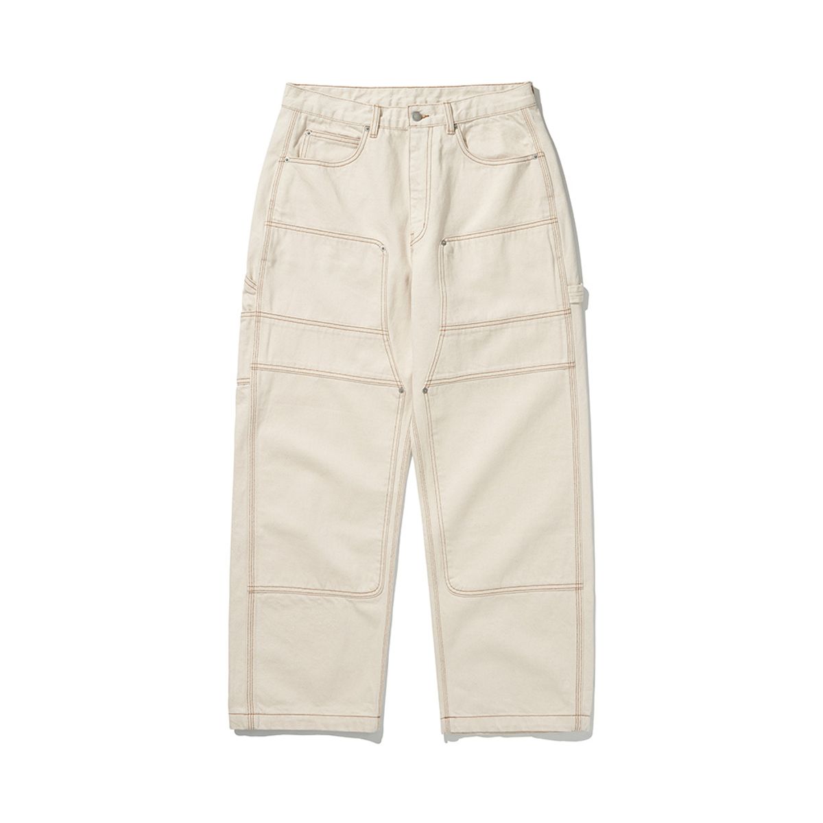 히즈핸더(HISHANDER) DOUBLE KNEE DENIM PANTS [Ecru]