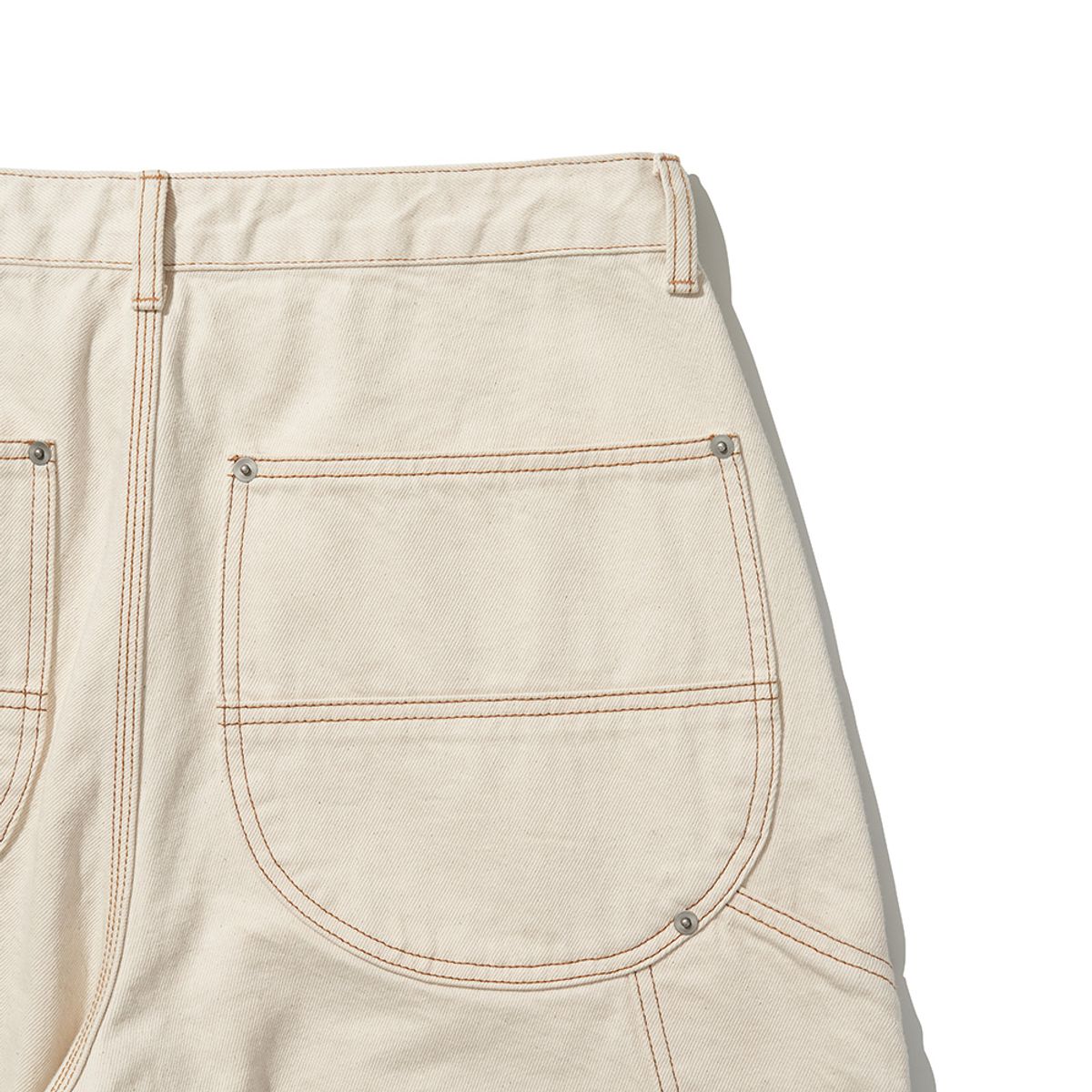 히즈핸더(HISHANDER) DOUBLE KNEE DENIM PANTS [Ecru]