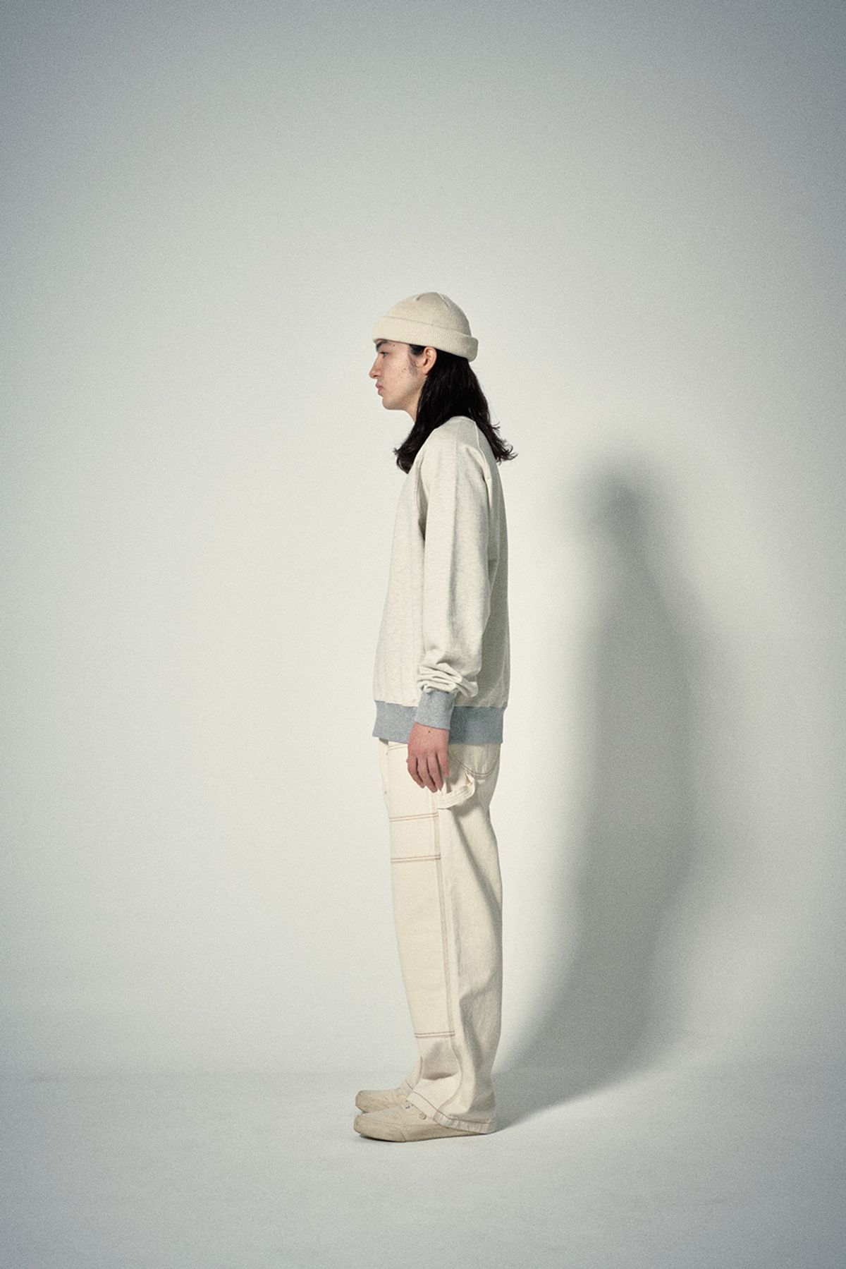 히즈핸더(HISHANDER) DOUBLE KNEE DENIM PANTS [Ecru]