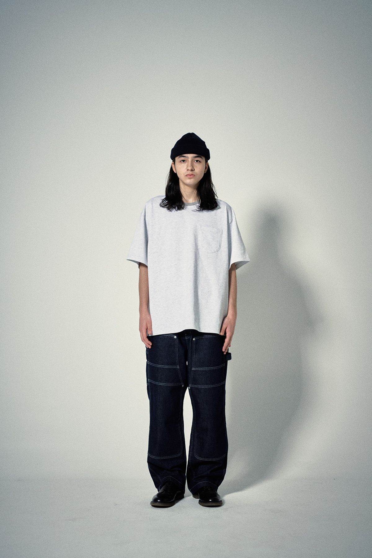 히즈핸더(HISHANDER) DOUBLE KNEE DENIM PANTS [Indigo]
