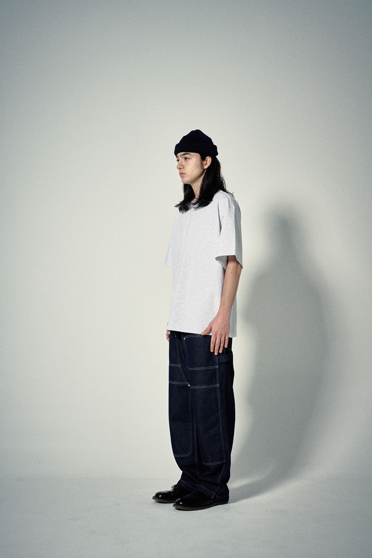 히즈핸더(HISHANDER) DOUBLE KNEE DENIM PANTS [Indigo]