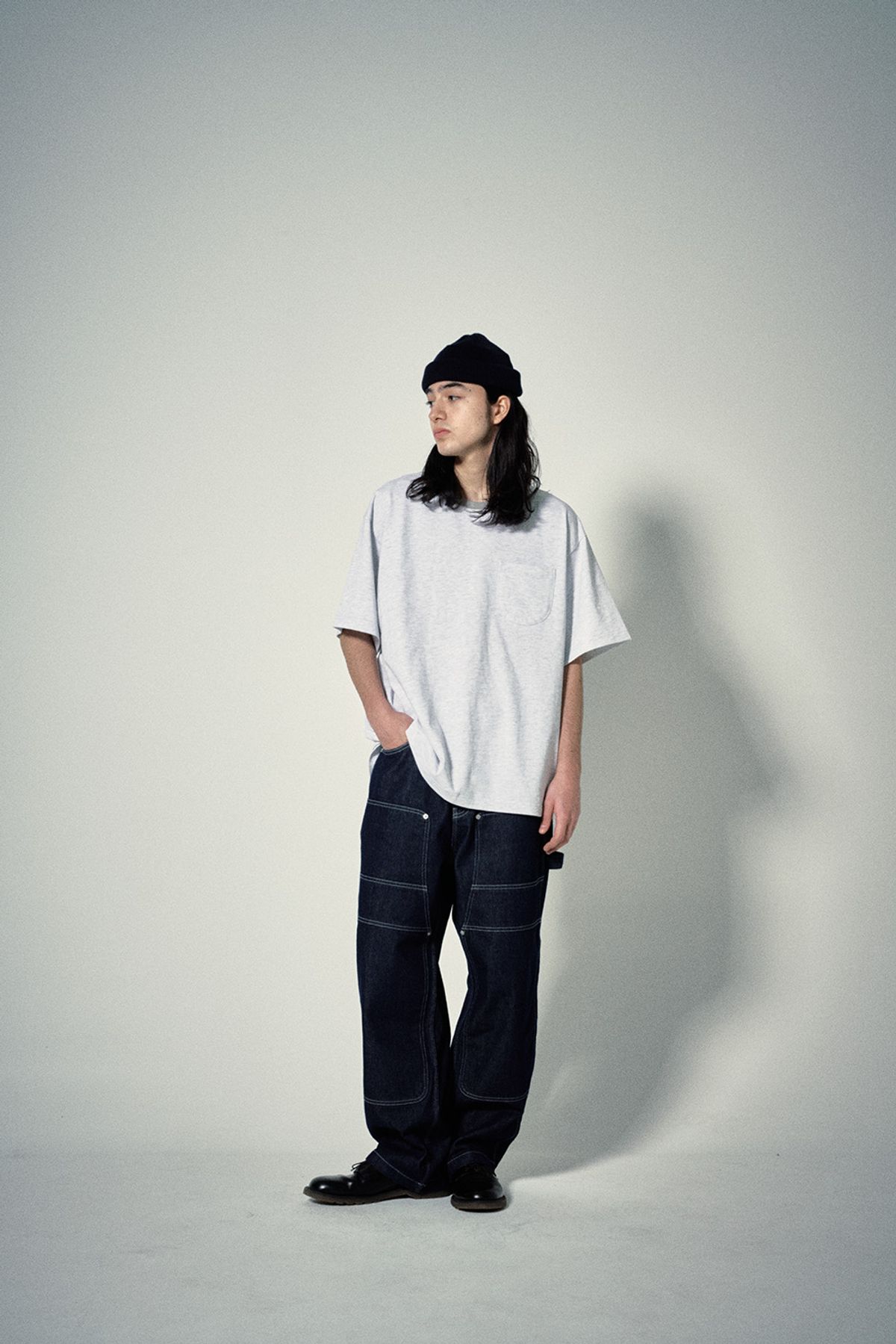 히즈핸더(HISHANDER) DOUBLE KNEE DENIM PANTS [Indigo]