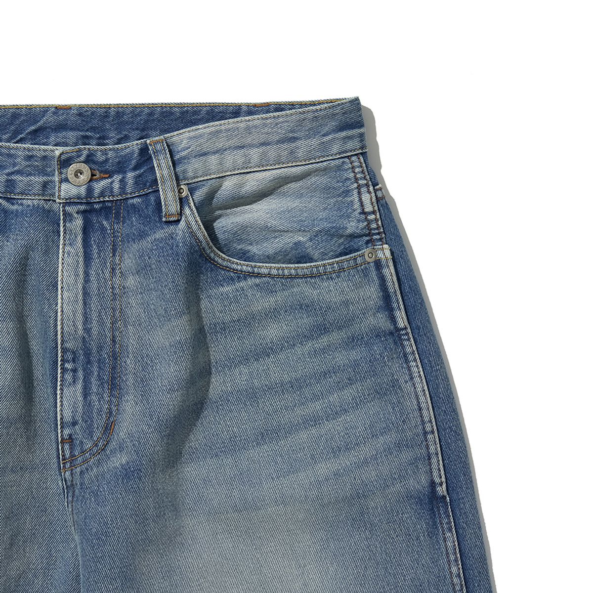 히즈핸더(HISHANDER) WASHED 5P WIDE DENIM PANTS [Light Wash]