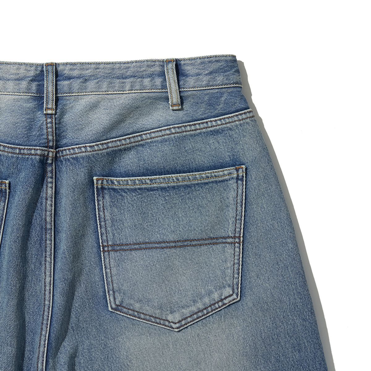 히즈핸더(HISHANDER) WASHED 5P WIDE DENIM PANTS [Light Wash]