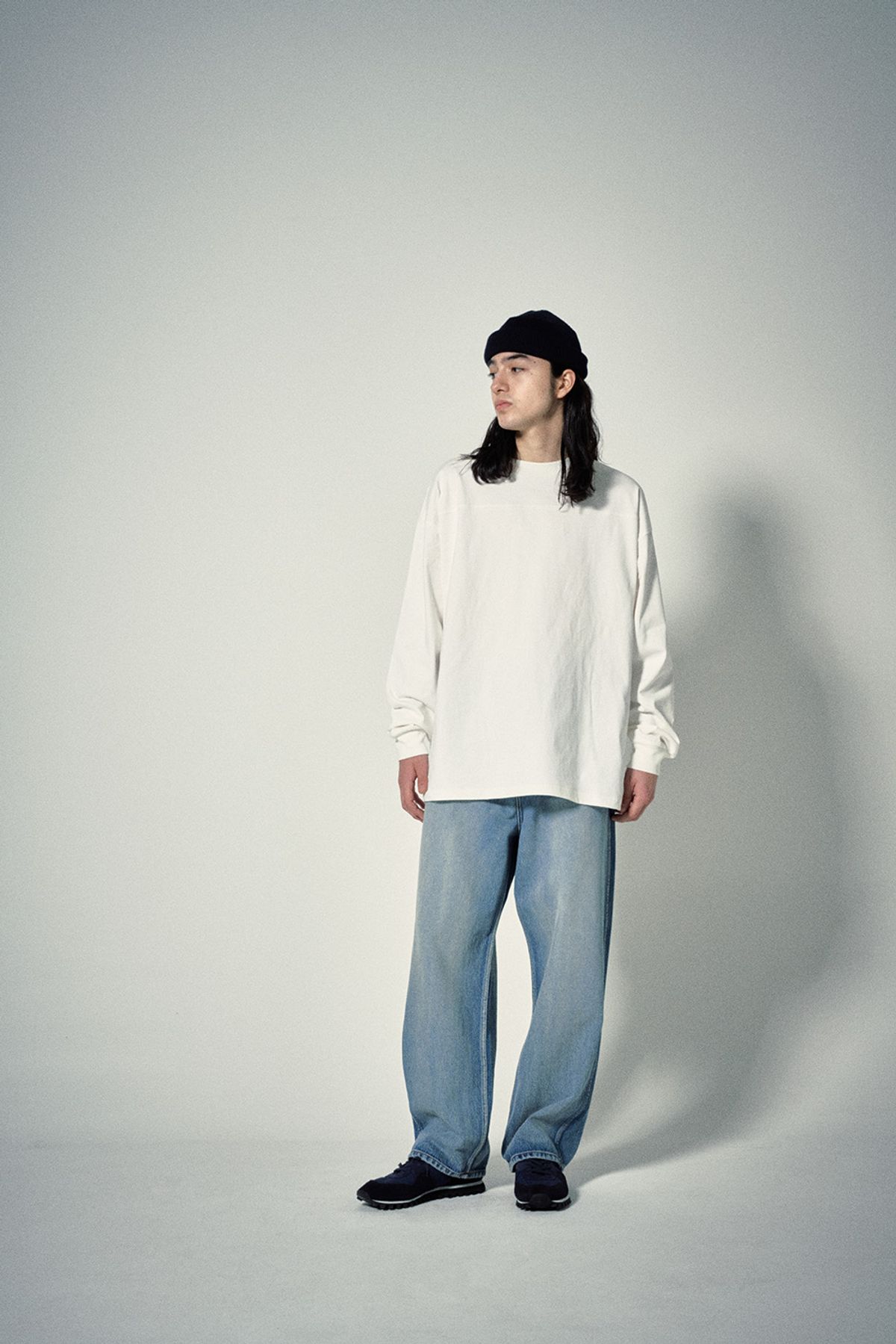히즈핸더(HISHANDER) WASHED 5P WIDE DENIM PANTS [Light Wash]