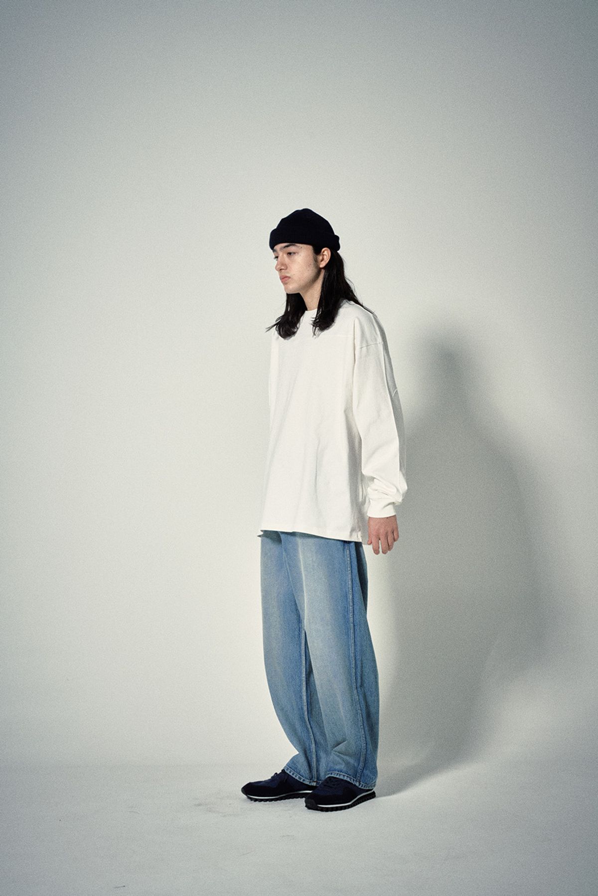 히즈핸더(HISHANDER) WASHED 5P WIDE DENIM PANTS [Light Wash]