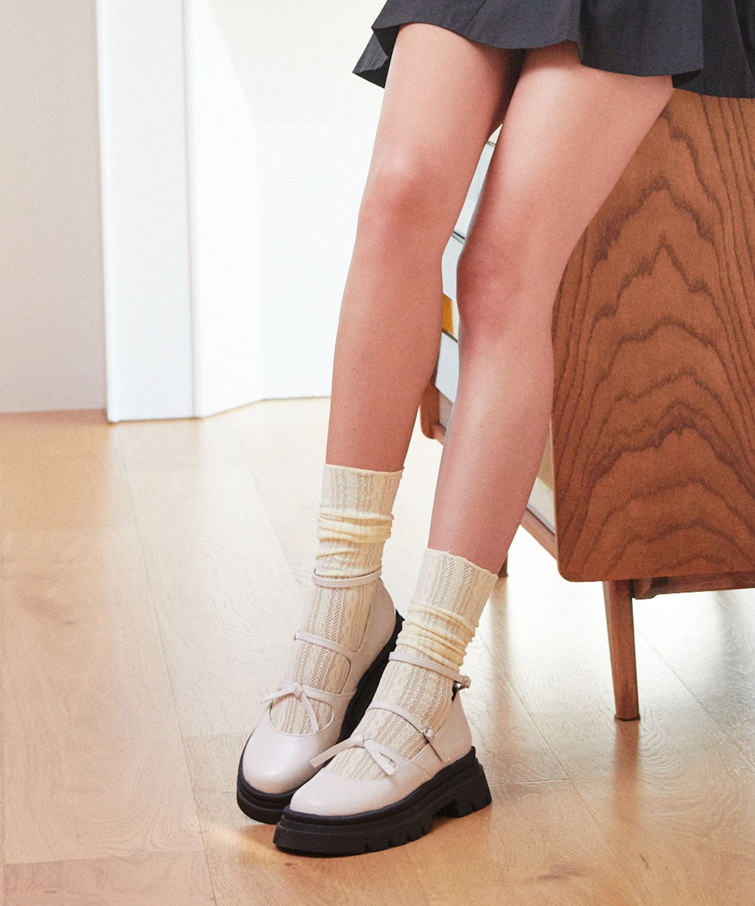 MUSINSA公式 | FRI FLA ljh7043 Platform maryjane loafer - ivory