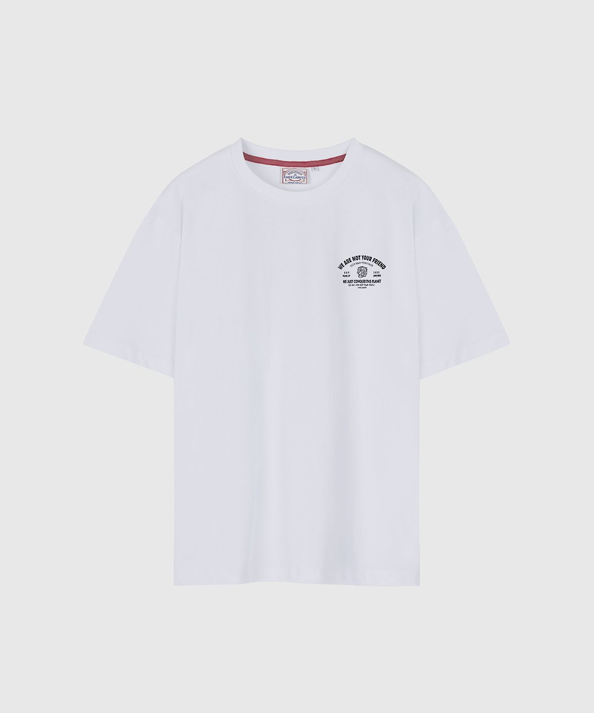 페이크캠퍼(FAKE CAMPER) 타이거 프린팅 시그니처 반팔티셔츠 [WHITE]