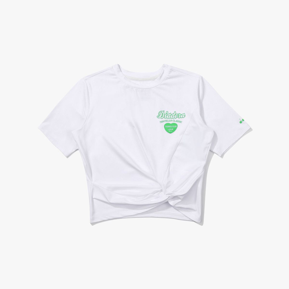 디아도라(diadora) 레지나 크롭 반팔 티셔츠 우먼 WHITE