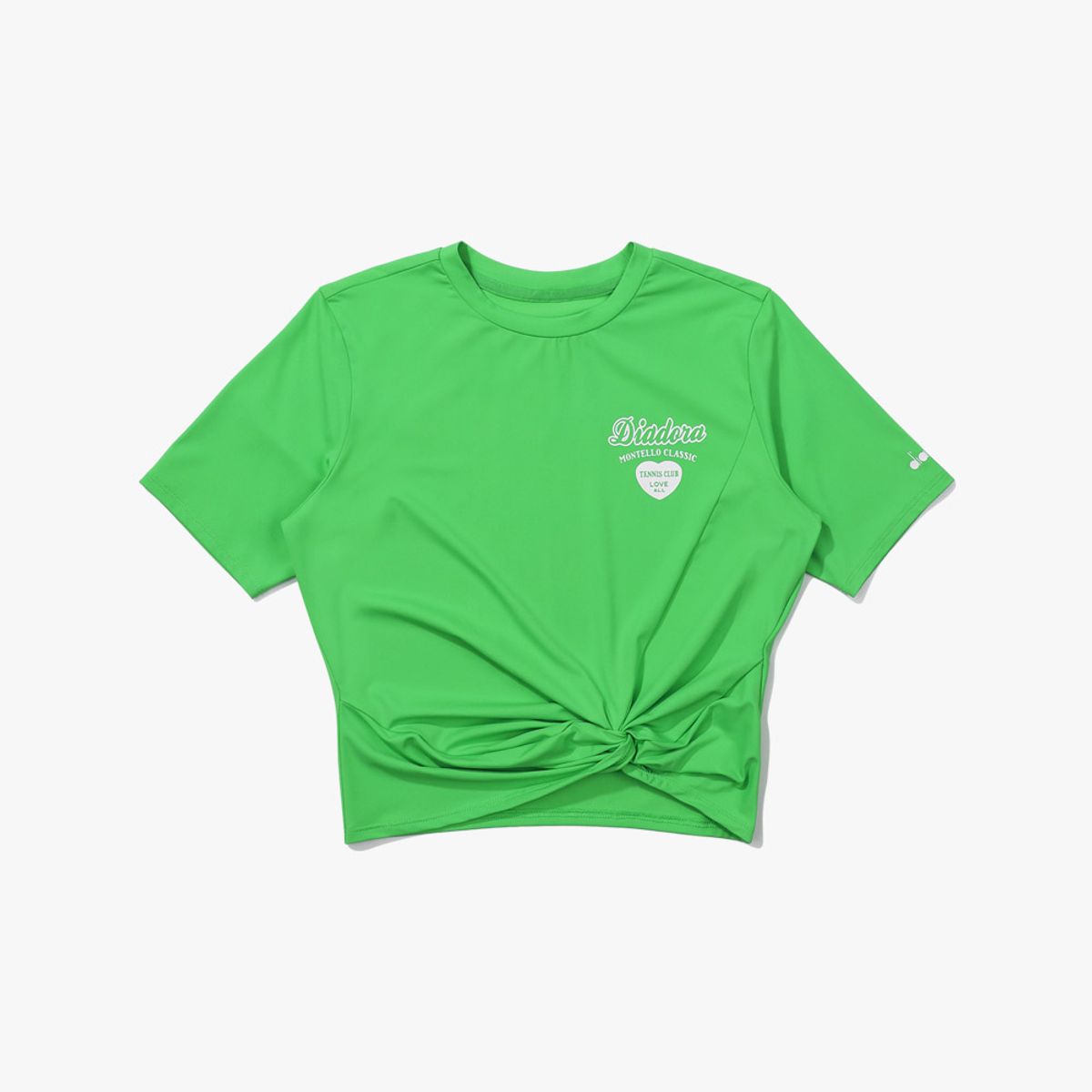 디아도라(diadora) 레지나 크롭 반팔 티셔츠 우먼 GREEN