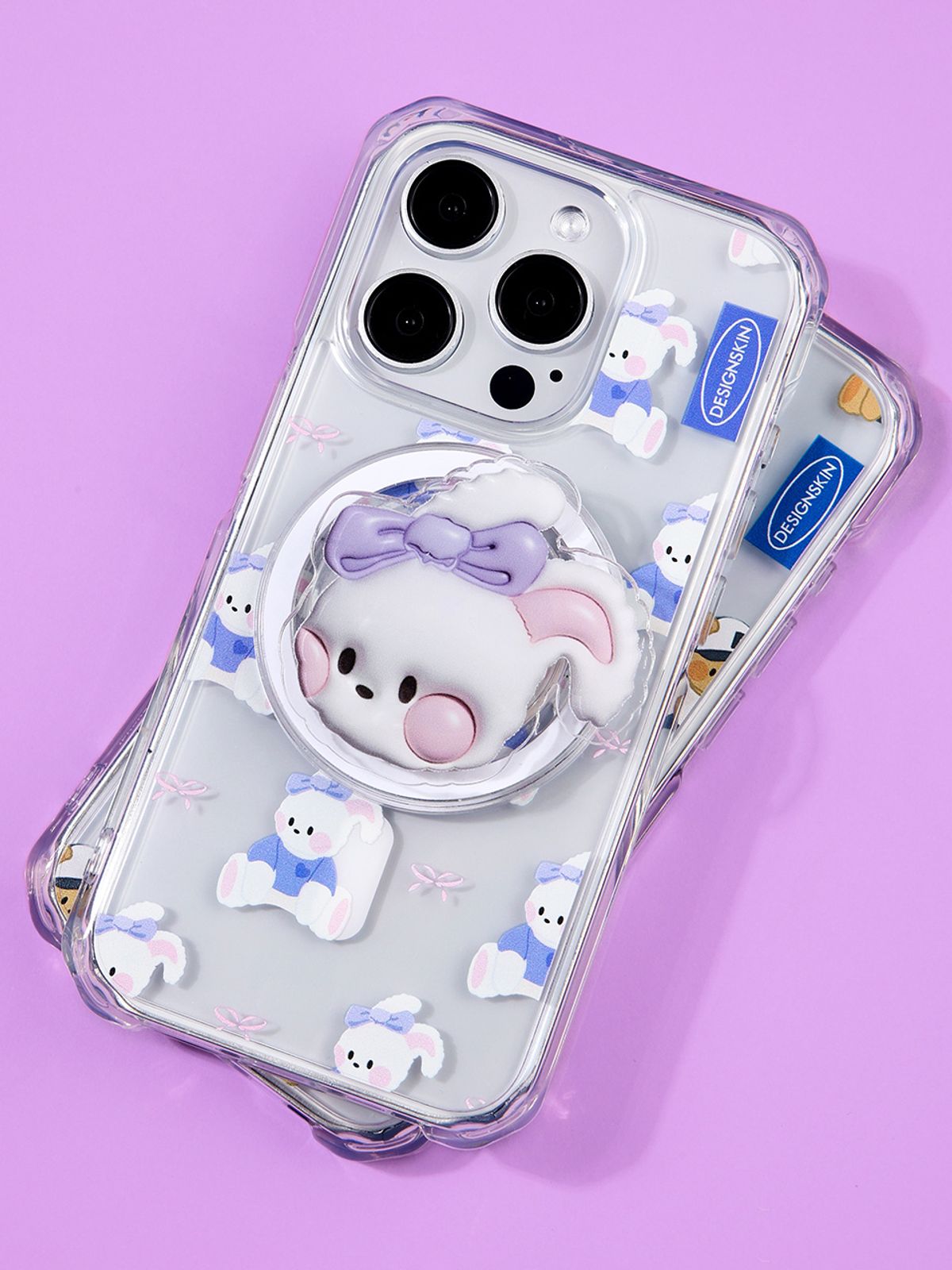 디자인스킨(DESIGNSKIN) [전기종] 맥세이프 클리어 그래픽 케이스-뉴레트로 버니