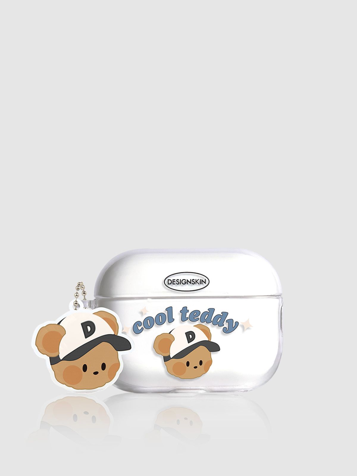디자인스킨(DESIGNSKIN) [SET] 에어팟프로 케이스 + 키링 -뉴레트로 블루/테디