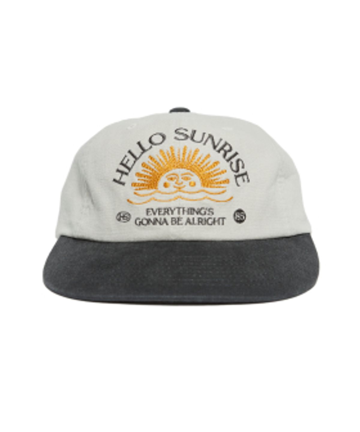 헬로 선라이즈(HELLO SUNRISE) Washed HS Arch Logo 6panel Cap_Oatmeal Beige & Charcoal
