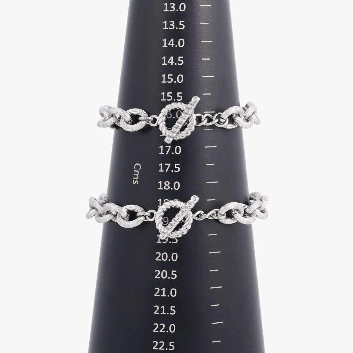 제이반스 클래식(JBANS CLASSIC) 10mm 라인드볼드 써지컬스틸 링체인팔찌 (C2401AC1079_SV)