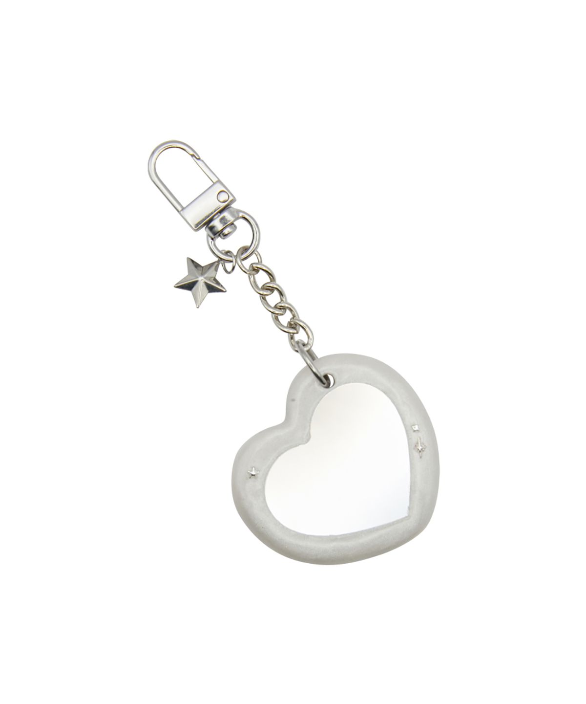 엔프프(NFF) heart star mirror key ring-white pearl