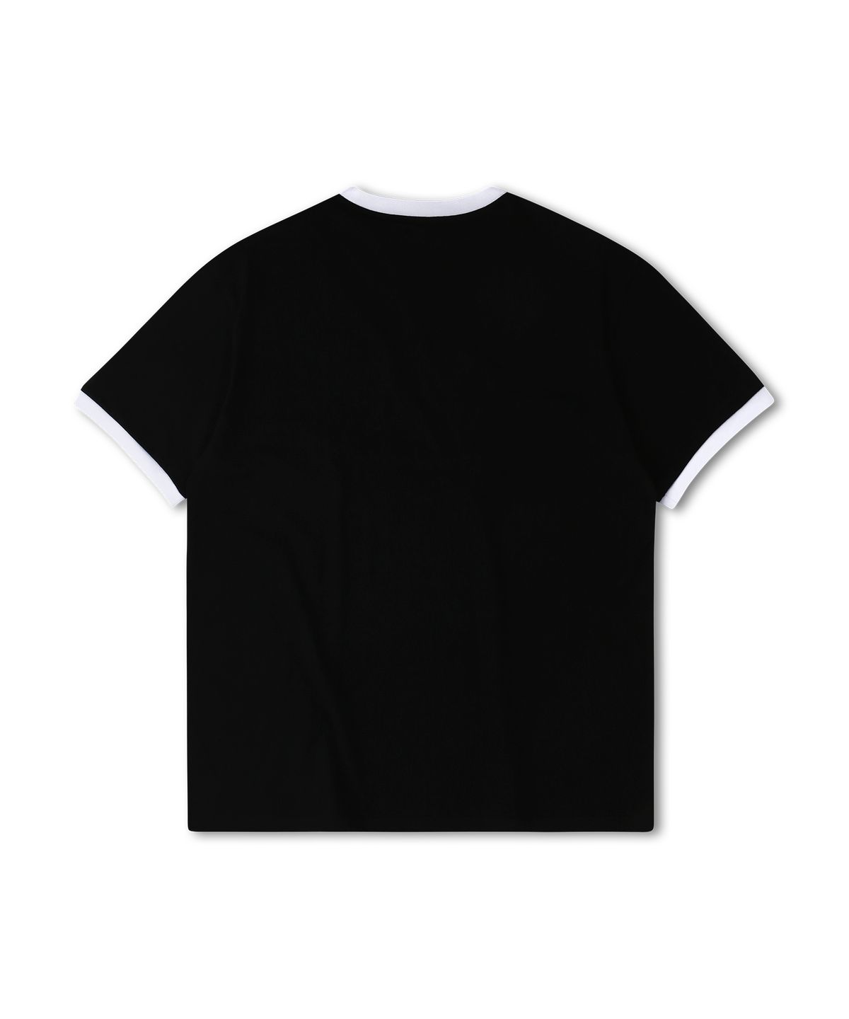 돌핀웨이브어패럴(DOLPHIN WAVE APPAREL) 돌핀 발포 프린트 빅로고 링거 반팔티셔츠 블랙