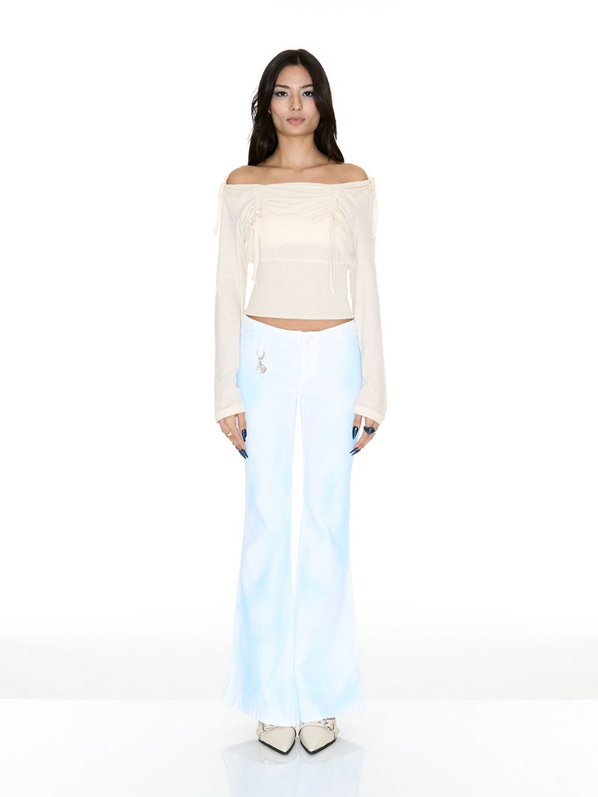 쎄쎄쎄(SETSETSET) LAVIGNE OFF-SHOULDER SHIRRING TOP IVORY