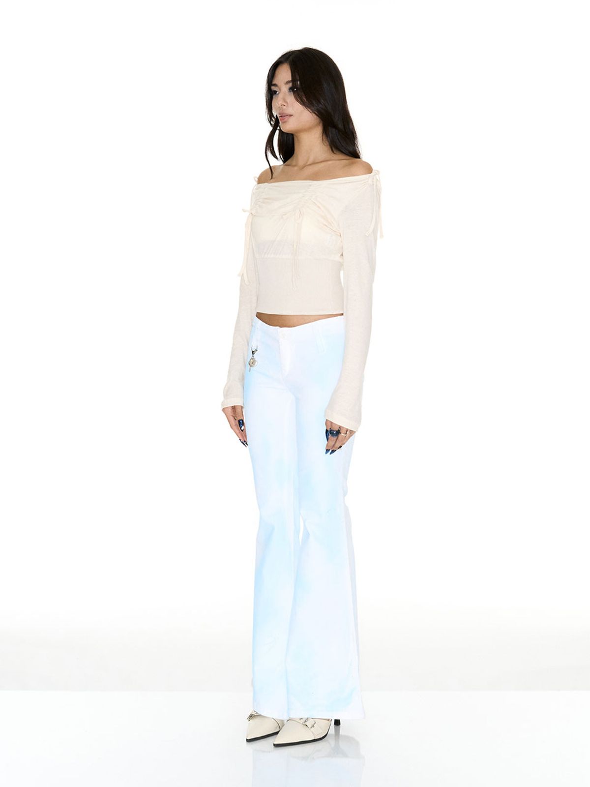 쎄쎄쎄(SETSETSET) LAVIGNE OFF-SHOULDER SHIRRING TOP IVORY