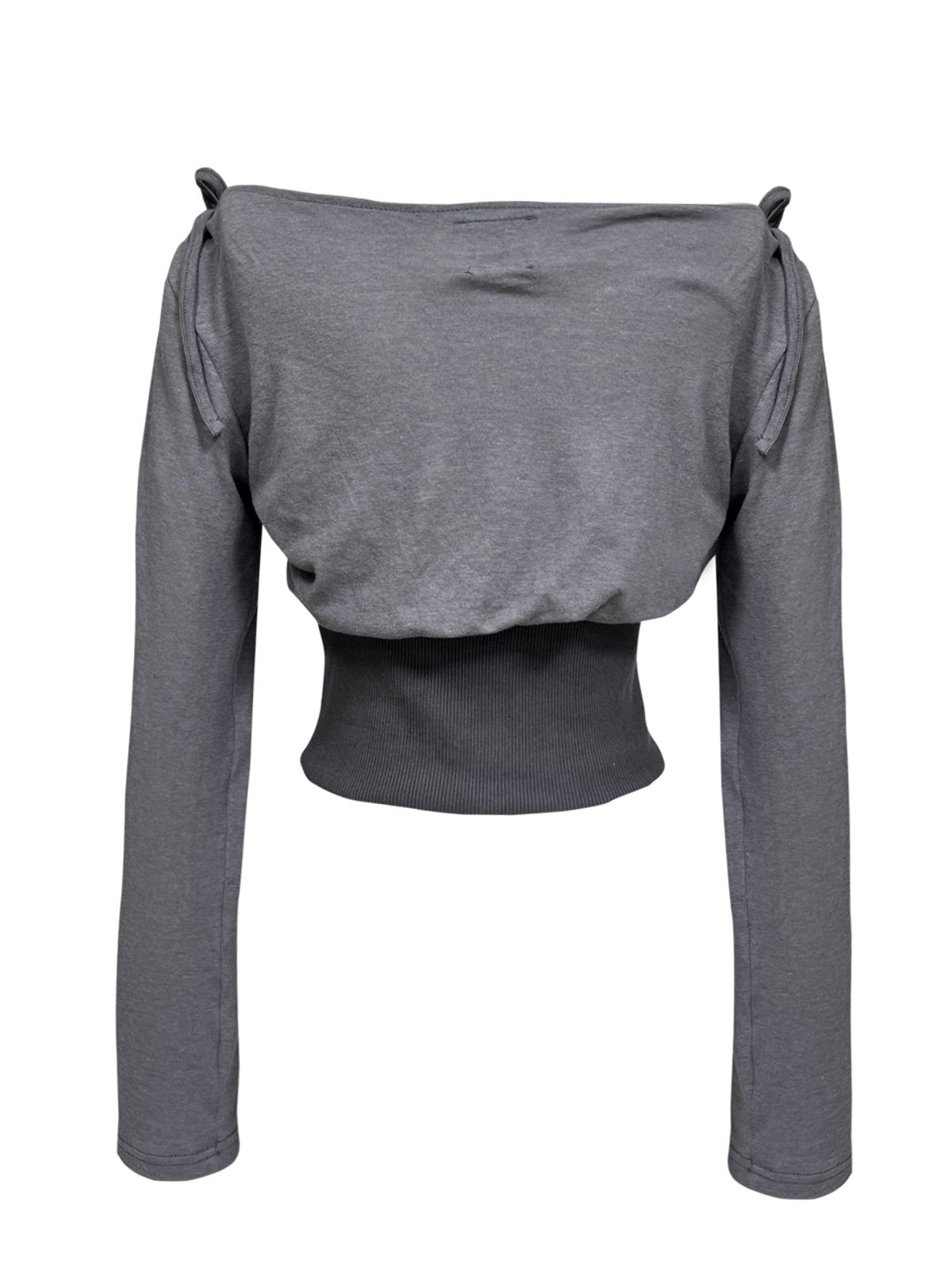 쎄쎄쎄(SETSETSET) LAVIGNE OFF-SHOULDER SHIRRING TOP CHARCOAL
