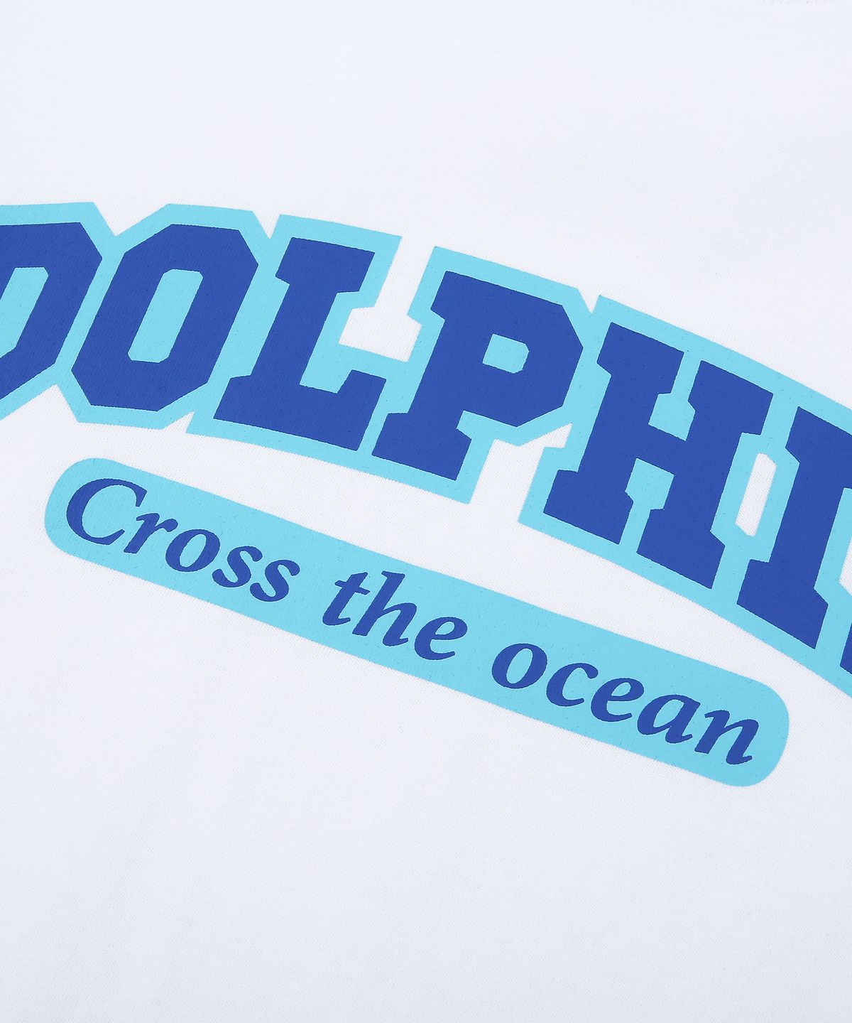 돌핀웨이브어패럴(DOLPHIN WAVE APPAREL) 돌핀 레이어드 아치로고 반팔티셔츠 화이트