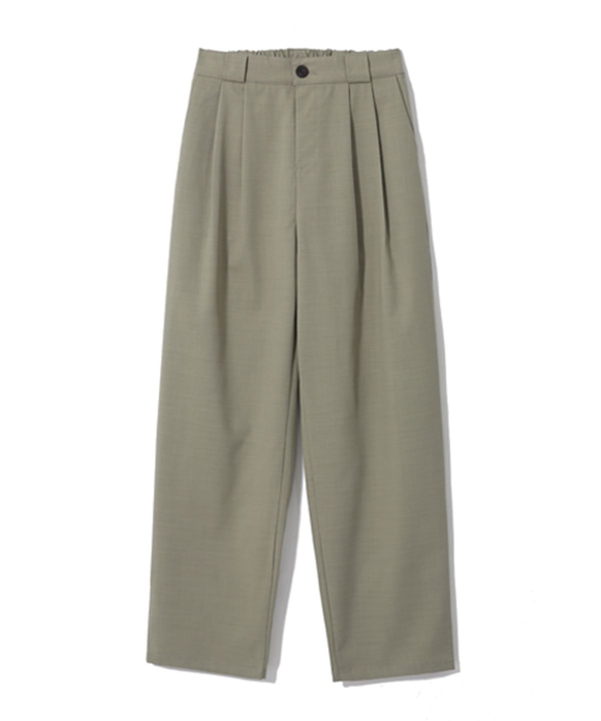 이즈(EASE) HALF BANDING SLACKS_OLIVE KHAKI