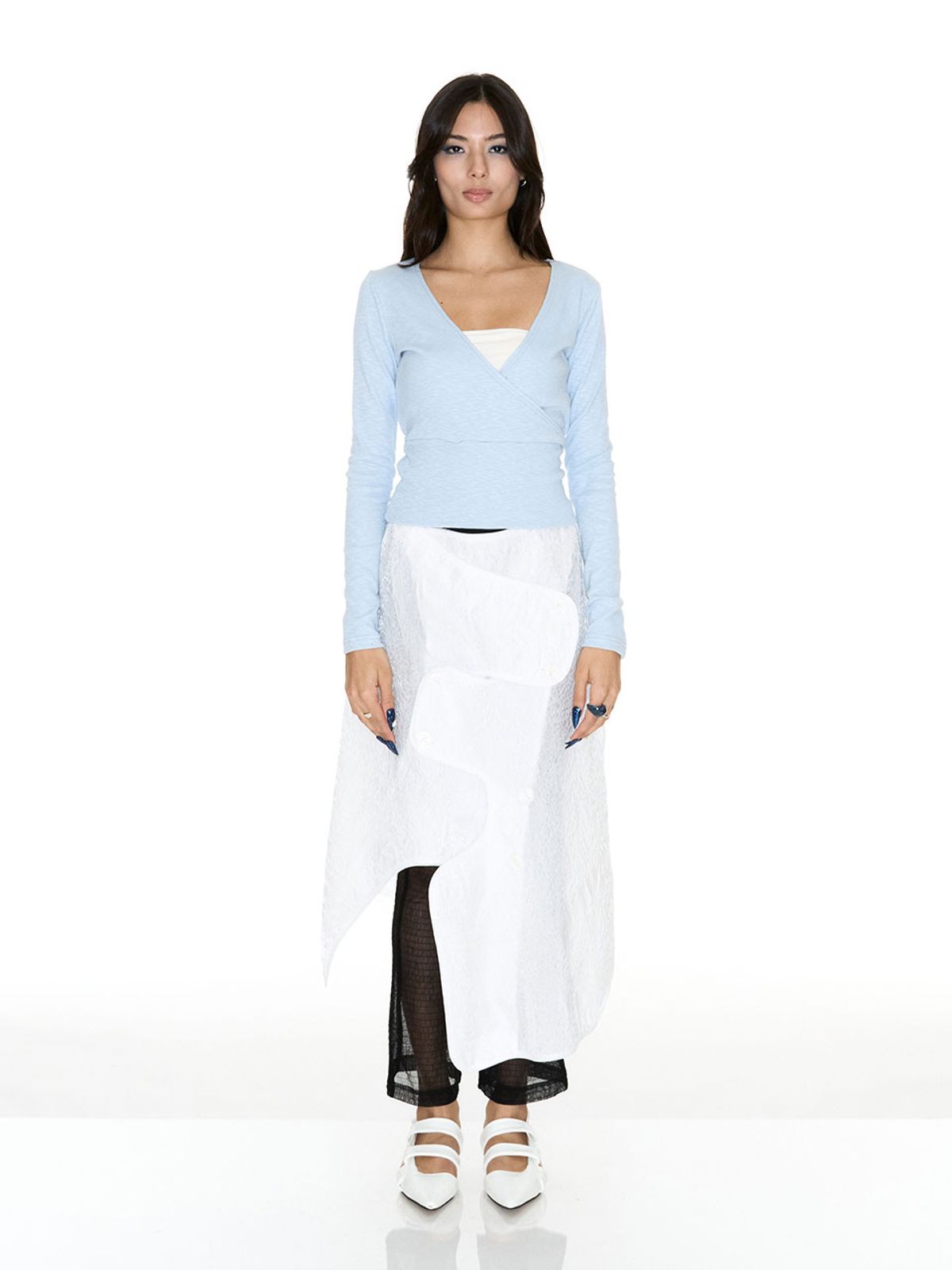 쎄쎄쎄(SETSETSET) ARHA WRAP T-SHIRT SKY BLUE