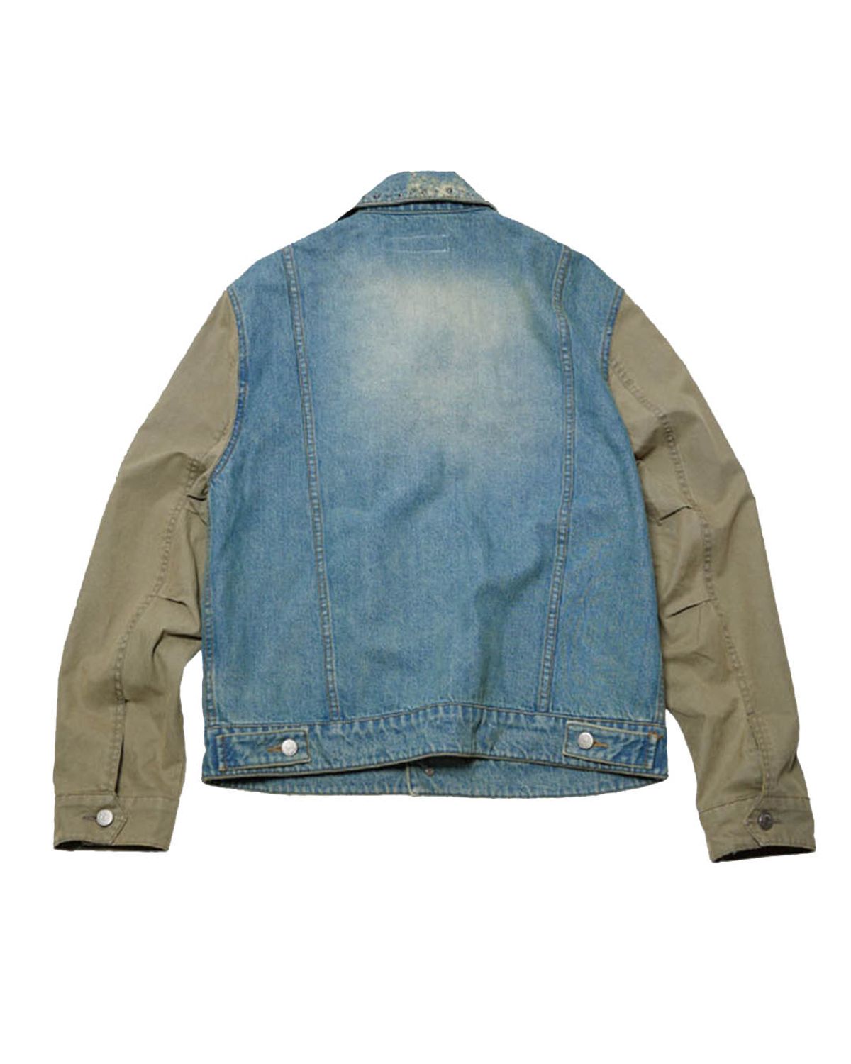 더뮤지엄비지터(THEMUSEUMVISITOR) HYBRID STUD DENIM JACKET (WASHED BLUE)