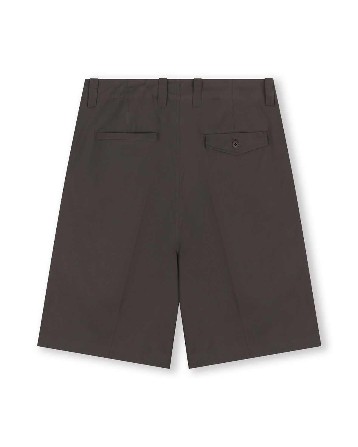 비슬로우(BESLOW) MILITARY ONE TUCK SHORTS DARK MOCHA