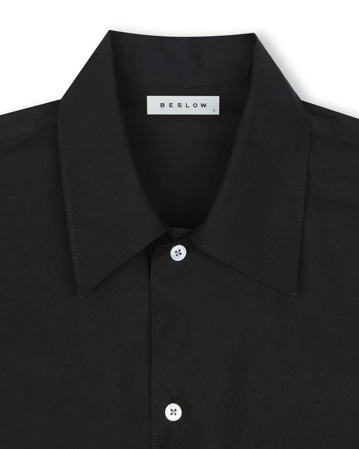비슬로우(BESLOW) WASHED MILITARY HALF SHIRT BLACK