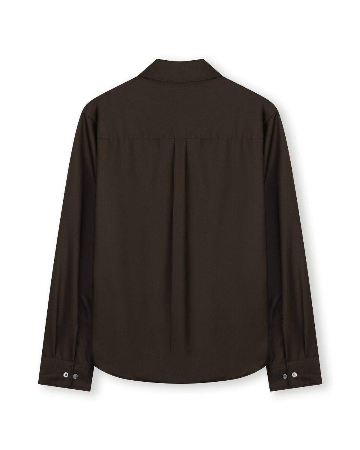 비슬로우(BESLOW) MILITARY CONVERTIBLE COLLAR SHIRT DARK BROWN