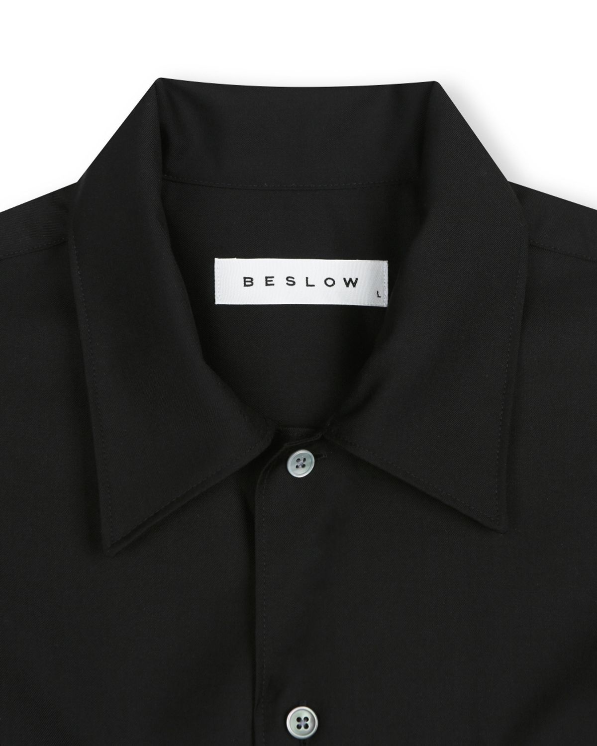 비슬로우(BESLOW) MILITARY CONVERTIBLE COLLAR SHIRT BLACK