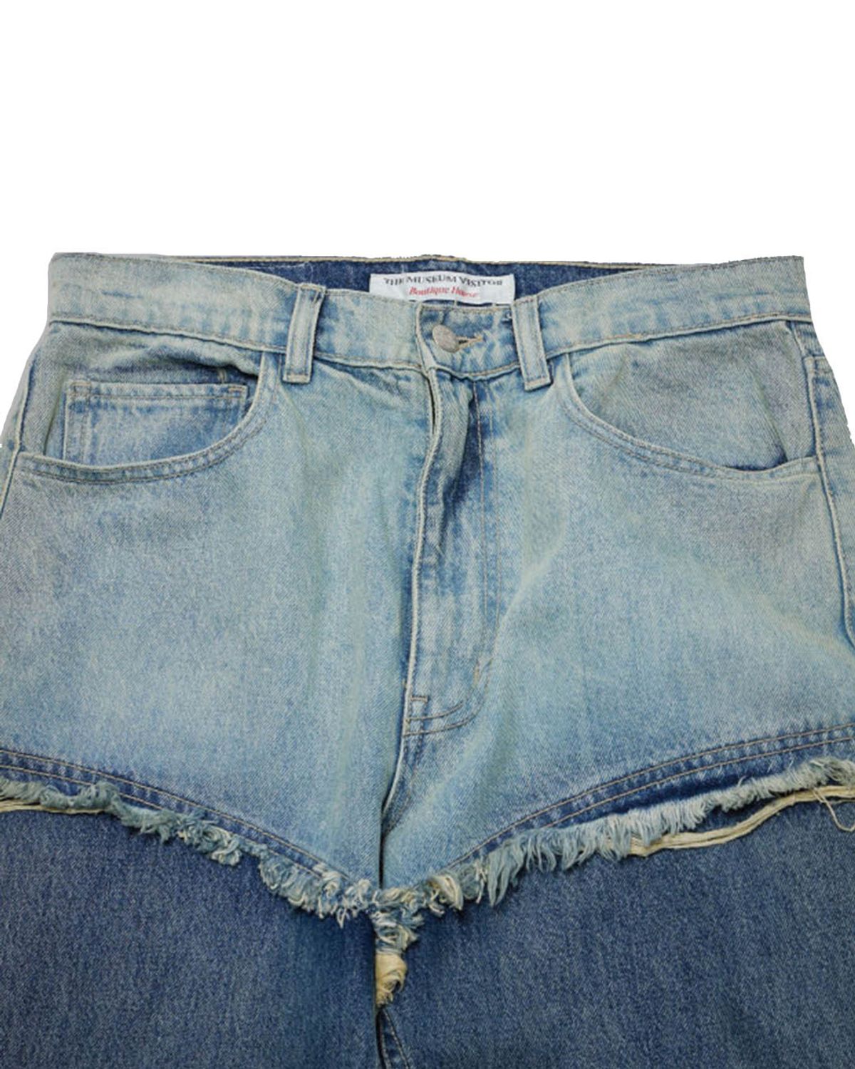 더뮤지엄비지터(THEMUSEUMVISITOR) HEART CUT-OUT DENIM PANTS (BLUE)