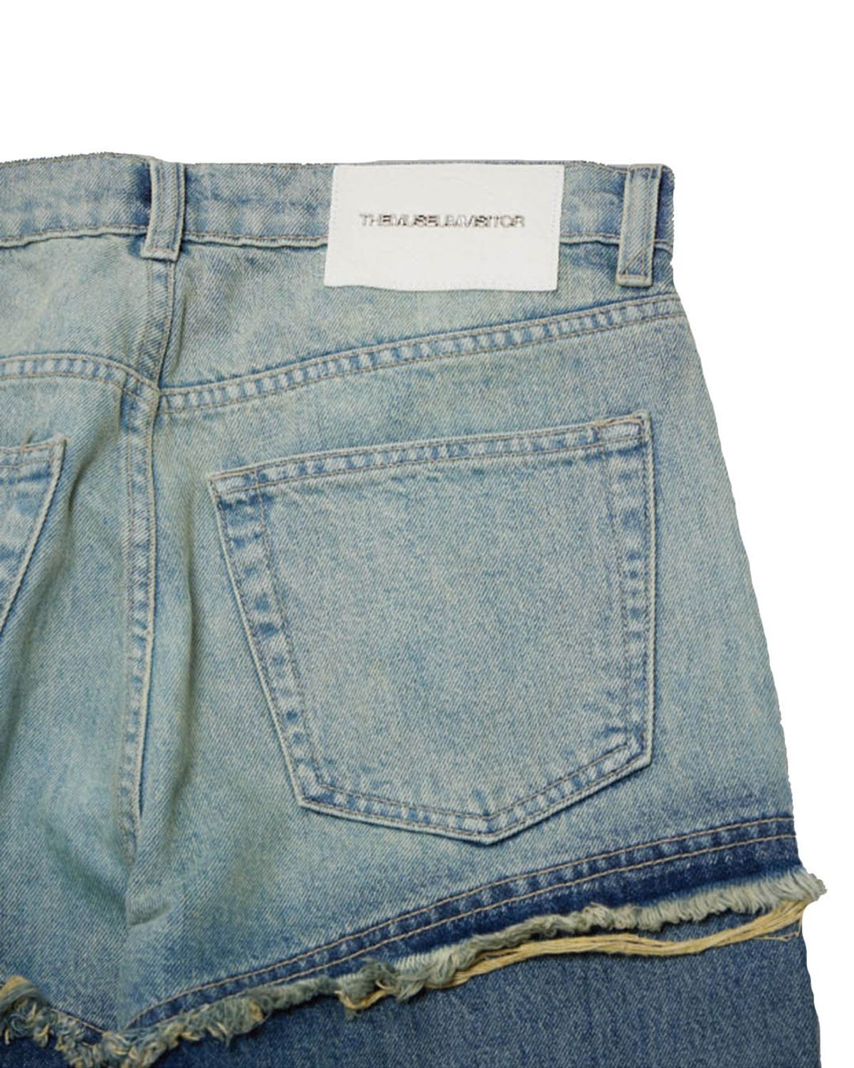 더뮤지엄비지터(THEMUSEUMVISITOR) HEART CUT-OUT DENIM PANTS (BLUE)