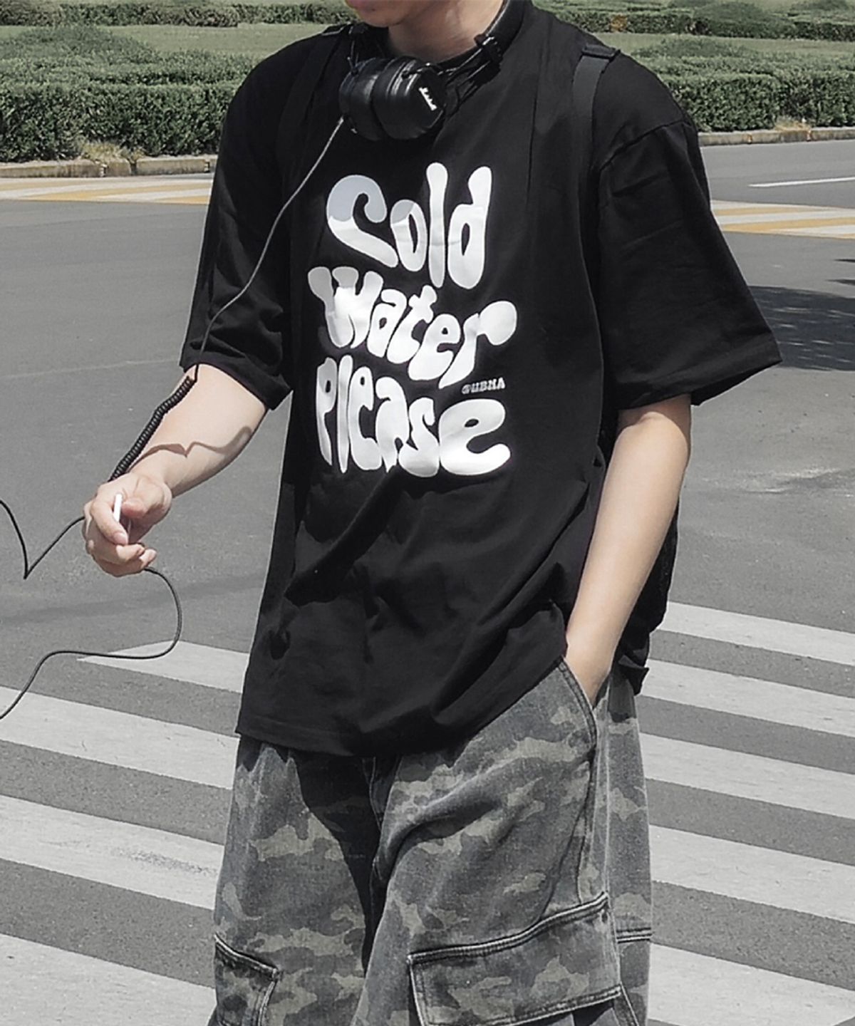 어반에이지(URBANAGE) Cold Water Plz 오버 반팔_블랙